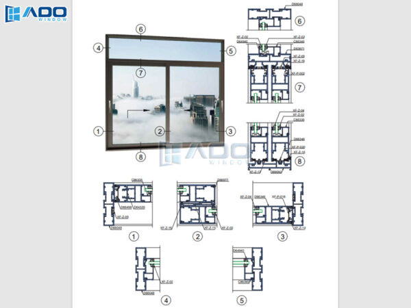 Cửa đi mở trượt Xingfa Class A hệ A115