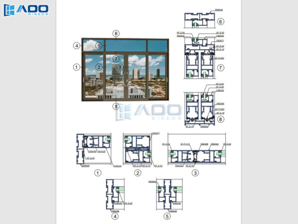 Cửa đi mở trượt Xingfa Class A hệ A115