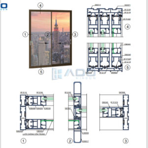 Cửa đi mở trượt Xingfa Class A hệ A115